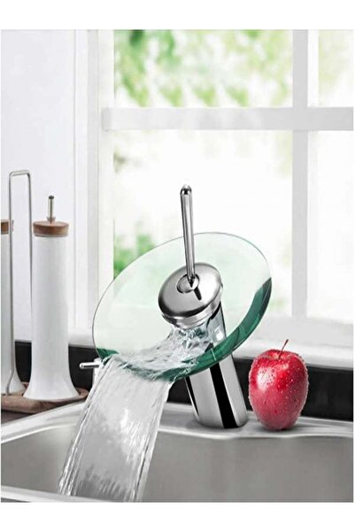 Blackswan Design Baterie chiuveta baie, Blackswan, Tip cascada M1, sticla securizata transparenta, diametru 18 cm