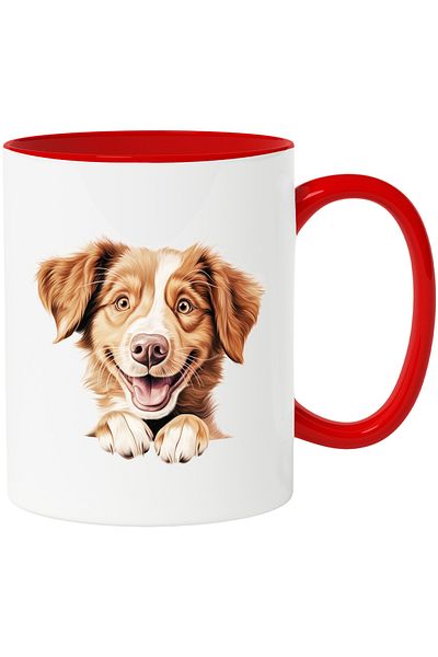 StoryGift Romania Mug with a cheerful dog | illustration | smile | wants to play with the owner | on, With ,STG.
