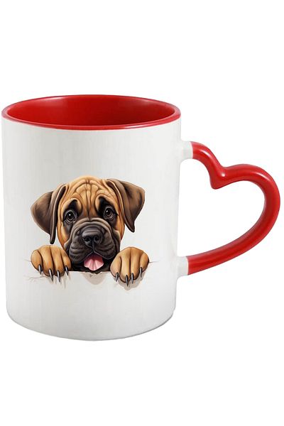 StoryGift Romania Mug with a good puppy | illustration | claws | looking over the fence | for the lover, With ,STG.