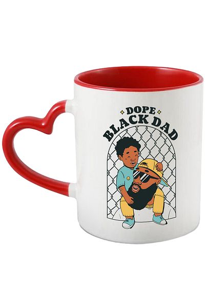 StoryGift Romania Mug With Message In English Dopa Black Dad, Parent, Child, Father, Multicolor 330 ml, With,STG.