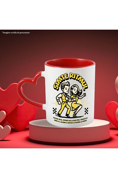 StoryGift Romania Feel the Rhythm Mug Couple Dancing Party Pair, 330ml, Ceramic with Handle, With, STG