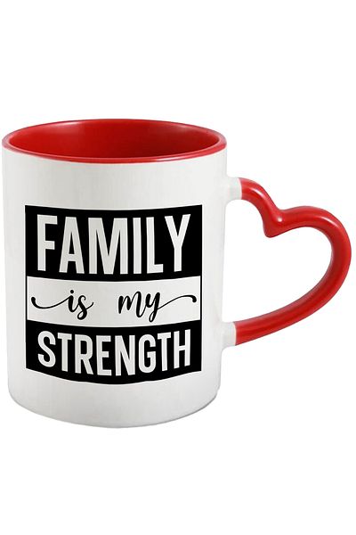 StoryGift Romania Mug with the text in English "Family is my strength" - family is my strength with , With ,STG.