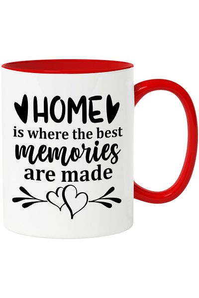 StoryGift Romania Mug with hearts and the text ""Home" is where the best things are "made", With ,STG.