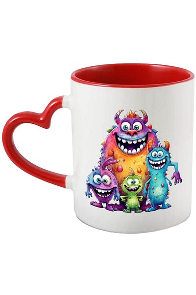 StoryGift Romania Mug with some happy monsters | illustration | joy | strange shapes | creatures |, With ,STG.