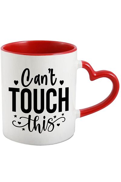 StoryGift Romania Mug with hearts and stars with the message "Can't touch this" - you can't touch this, With ,STG