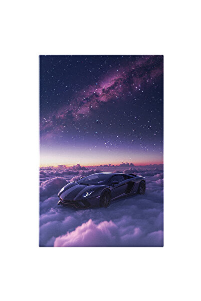 StoryGift Romania Tablou Canvas: Nori De Fum Pe Pământ Mașina Model Lamborghi...