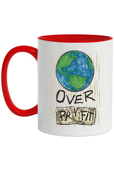 StoryGift Romania Mug With Message In English Over Profit, Planet, Money, Breakup, Multicolor 330 ml,, With ,STG.