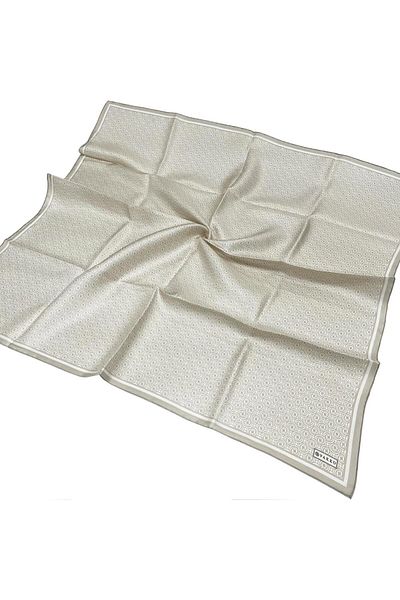 Vakko Twill Silk Scarf - Νέο Μονόγραμμα - Μπεζ