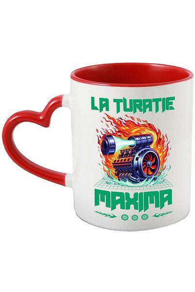 StoryGift Romania Mug at maximum speed engine in flames speed car, 330ml, Ceramic with Handle, Cu, STG.