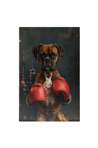 StoryGift Romania Tablou Canvas Rasa De Caine Boxer Dog De Culoare Maronie Cu Ochii Luminosi Si Chip Trist Cu Ma