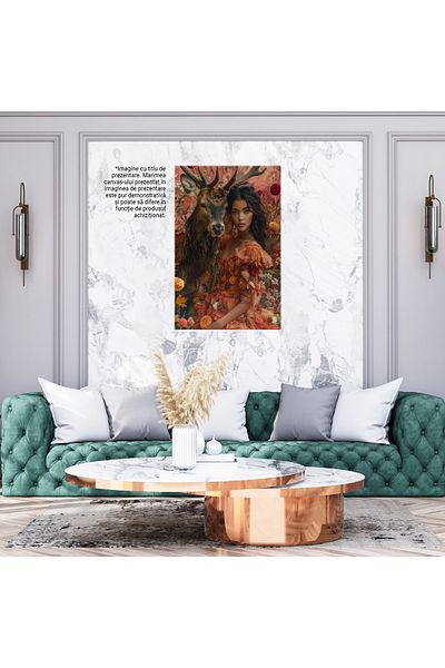 StoryGift Romania Canvas Painting 40 x 25CM Nature's Princess Girl in a Dress with Flowers Next to a,STG.