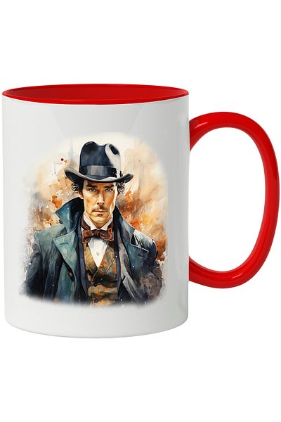 StoryGift Romania Mug With Sherlock Holmes, Famous Character, English Series, Multicolor 330 ml, Wax, With ,STG.