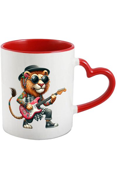 StoryGift Romania Gift with a tattooed lion playing guitar | rocker | metal | hat | glasses, With ,STG.