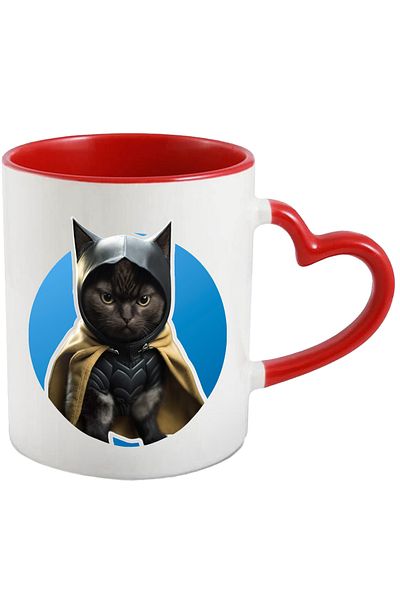 StoryGift Romania Superhero Cat Portrait Mug, Batman Custom Cat, Custom Cat, With, STG.