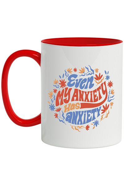 StoryGift Romania Mug with Funny and Motivational Message in English, Even My Anxiety Has Anxiety, With, STG.