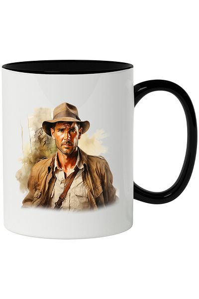 StoryGift Romania Mug With Indiana Jones, Fictional Character,x Movie, Adventure, Multicolor 330 ml, Sky, With,STG.