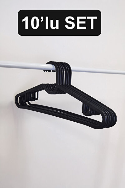 Fesya Home 10 штук чорних пластикових вішалок для одягу Вішалки для одягу Віш...