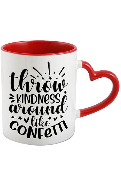 StoryGift Romania Cana Cu Inimioare Si Stelute Cu Mesajul "throw Kindness Around Like Confetti" - , Cu ,stg
