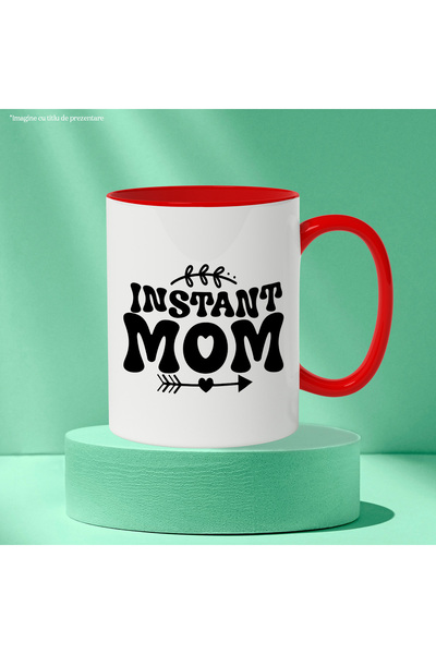 StoryGift Romania Heart mug for a loved and appreciated mother - instant mom with Handle, With, STG.