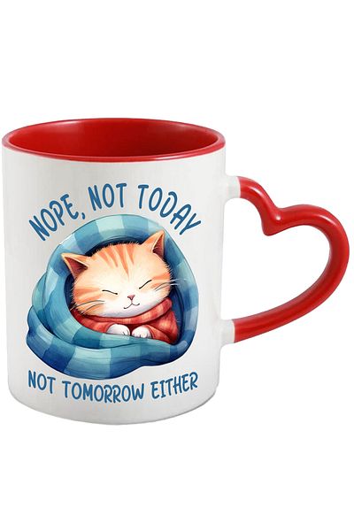 StoryGift Romania Sleeping kitty mug with the message "Nope, not today, not tomorrow either", , With ,STG .