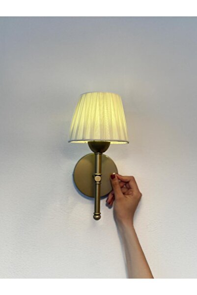 Maison Avf Osmanlı İpeği Kablosuz Pilli Duvar Aydınlatması Aplik - Alt Eskitme Gold