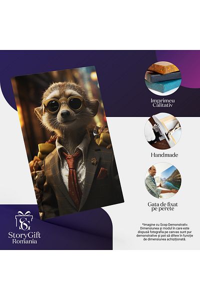 StoryGift Romania Tablou Canvas: Bagajul Unei Agoniseli Totale Lemurul Trecător Aspect Urban Modern Pictura Digit