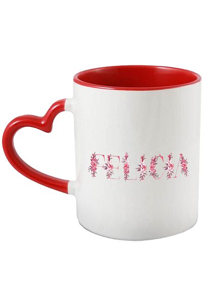 StoryGift Romania Felicia Name Mug, Floral, Colorful, Creative, Beautiful, Unique, 330ml, Ceramic, With,STG.