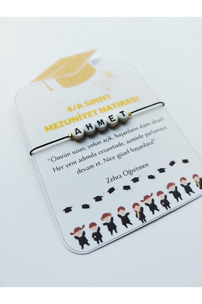 Kiraz Craft 10 Adet Okul Mezuniyet Hediyesi İsimli Bileklik - Karne Hediyesi ...