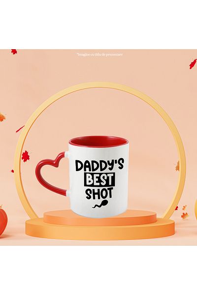 StoryGift Romania Mug with the text in English "Daddy's best shot" - father's best shot, With,STG