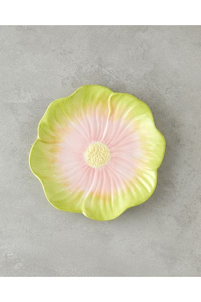 English Home Flowerella Dolomite Pasta Plate 21 cm Green-Pink