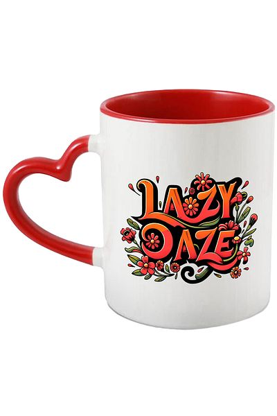 StoryGift Romania Mug with the message "Lazy daze", illustration, funny, laugh, comic, laziness, confusion, f, With ,STG.