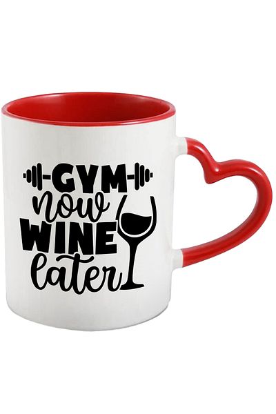 StoryGift Romania Mug with the text in English "Gym now, wine later" - gym now, wine later cup, With ,STG.
