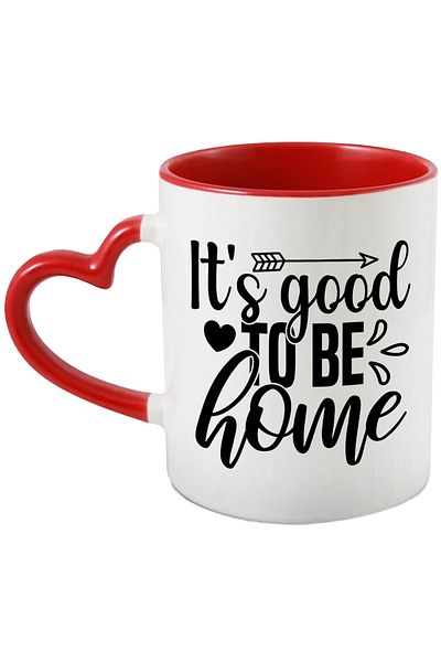 StoryGift Romania The mug for those who feel good that they have finally arrived home with the Heart Handle Ro, Cu, STG.