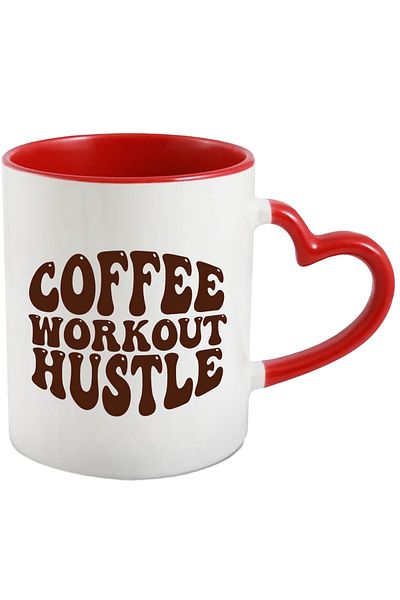 StoryGift Romania Mug for coffee lovers who work out - "Coffee workout hustle" with M, Cu,STG.