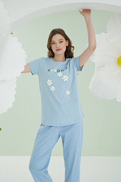 DREAM FASHION Nbb Mavi Good Day Pijama Takımı