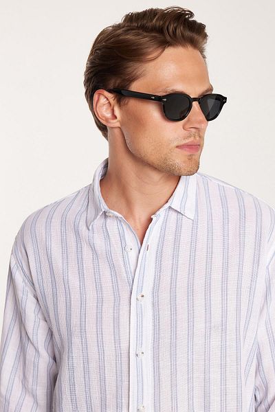 Tudors Ανδρικό αθλητικό πουκάμισο Relax Fit Oversize Relaxed Cut ριγέ λινό