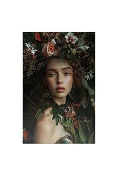 StoryGift Romania Tablou Canvas Fata Naturii Cu Pistrui Si Ochi Verzi Cu Cerc...