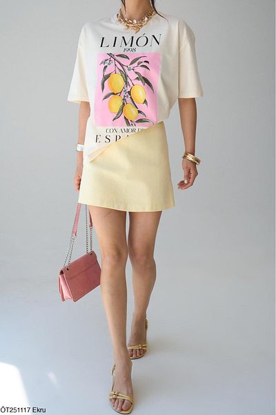 CADDELAMODA Women's Lemon 1998 Printed T-Shirt