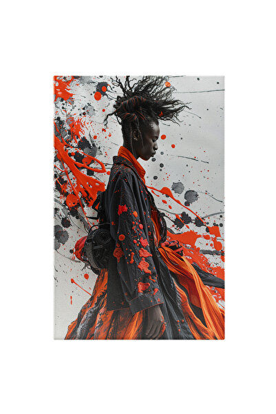 StoryGift Romania Tablou Canvas Personaj Feminin Cu Pielea Neagra Si Dreaduri...
