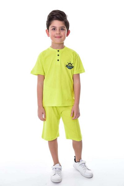ZUZUNGA Marine Rudder Patterned Boy's Shorts Set