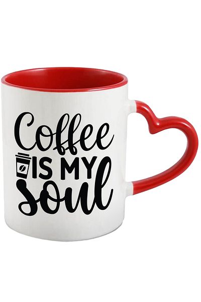 StoryGift Romania Mug for those who believe that coffee represents their soul with Heart Handle, With,STG.