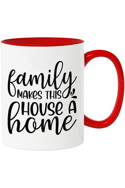 StoryGift Romania Mug with the message "Family makes this house "home"" - peace understanding with Man, Cu, STG.
