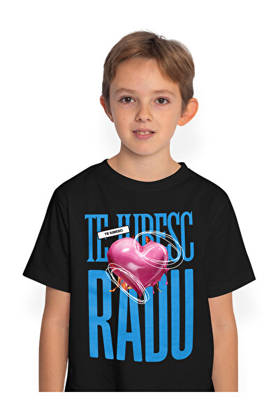 StoryGift Romania Tricou Copii Baieti Te Iubesc Radu, Dragoste, Inima, Iubire...