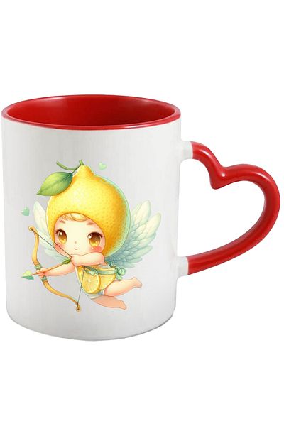 StoryGift Romania Mug With A Lemon Head Baby | Illustration | Wings | Fly | Shoot With Bow, With ,stg