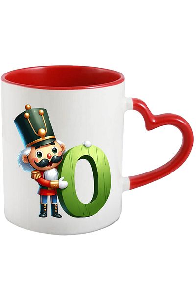 StoryGift Romania Mug with a nutcracker holding the letter "O" | illustration | alphabet | school, With ,STG.