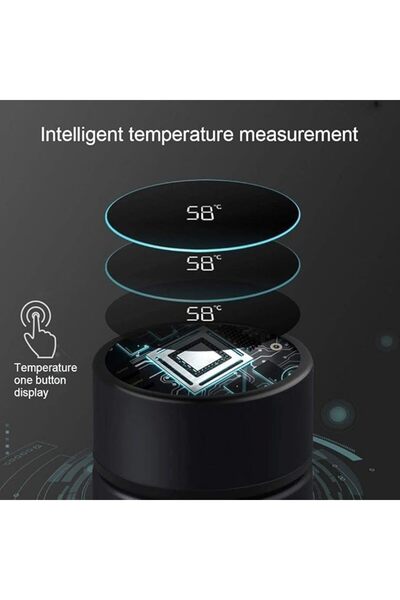 Others Smart Temperature Display Water Bottle, 500ml, LED Digital Screen, White