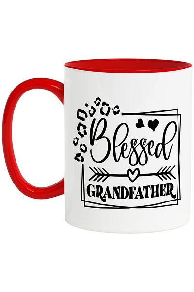 StoryGift Romania Mug for a blessed grandfather with the text in English "Blessed grandfather" - i, Cu,STG.