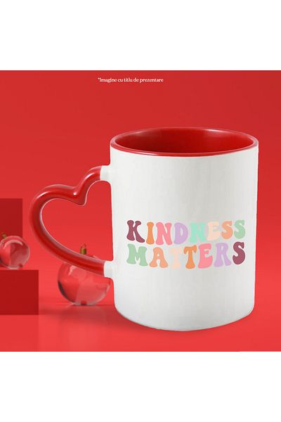 StoryGift Romania Mug with a message in English about kindness "Kindness matters" - kindness co, Cu,STG.