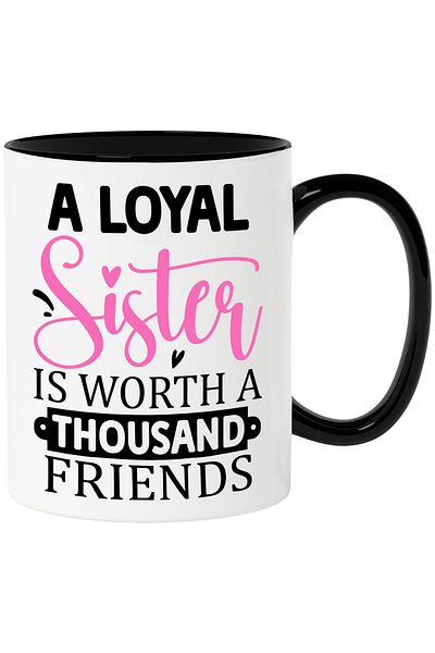 StoryGift Romania Mug with the message "A loyal sister is worth a thousand friends" - respect the care, With, STG.