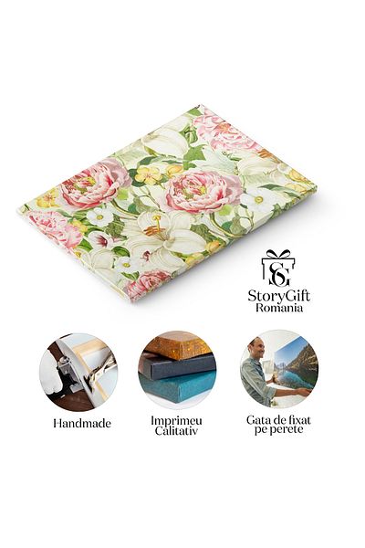 StoryGift Romania Tablou Canvas Design Floral: Ilustrat cu Model Floral - canvas, model, floral